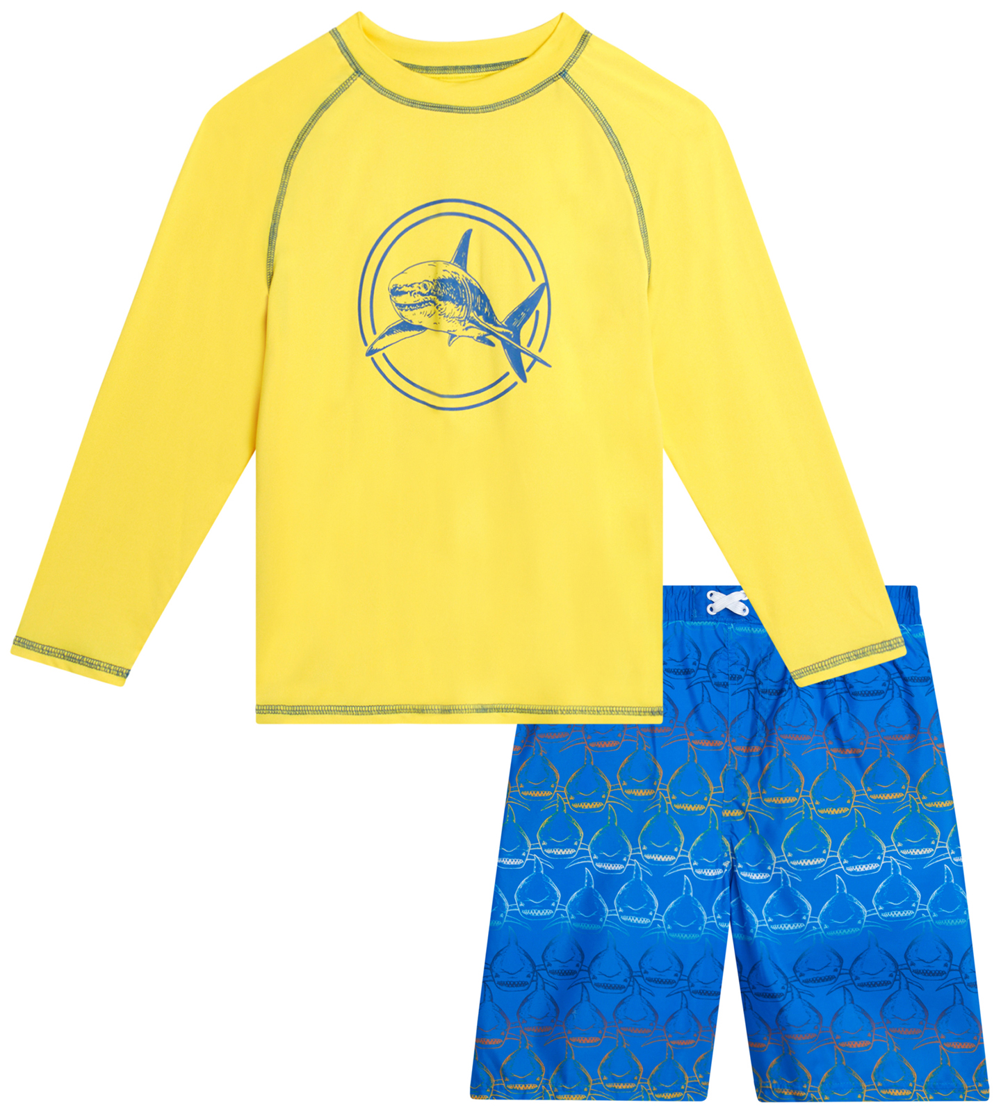 iXtreme Boys' Rash Guard Set - 2 Piece Long Sleeve Swim Shirt and Swim Trunks for Boys (Sizes: 4-12)